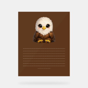 Cute Bald Eagle with Big Eyes Cosy Nature Acrylic Sign
