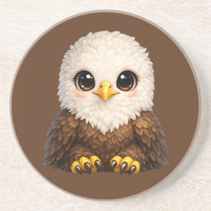 Cute Bald Eagle with Big Eyes Cosy Nature Coaster
