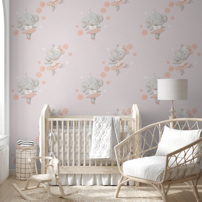 Cute Ballerina Animals on Pink Wallpaper (Kids)