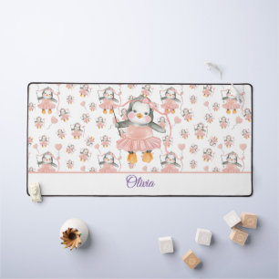 Cute Ballerina Baby Penguin Pink  Desk Mat