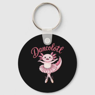 Cute Ballerina Ballet Axolotl Dance Funny Gifts Fo Key Ring