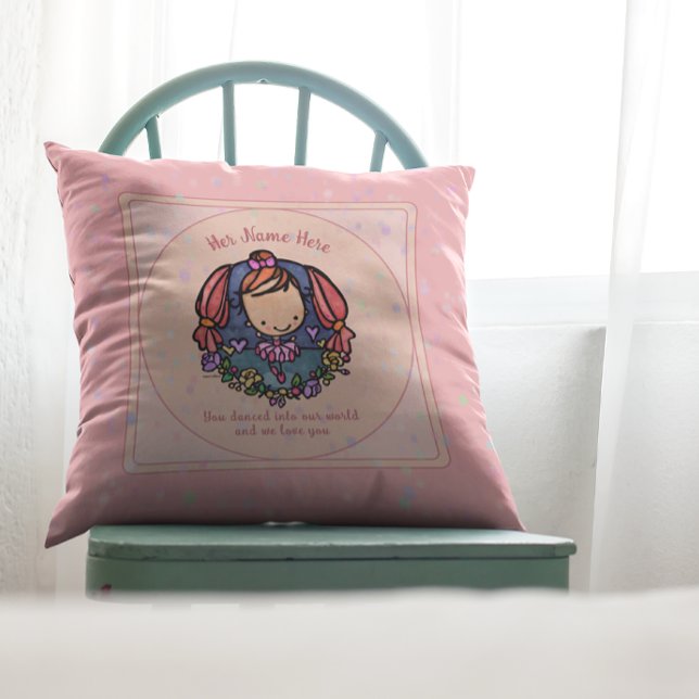 Cute Ballerina Ballet Dancer Pink Keepsake Cushion (What a lovely one of a kind gift for your special little ballerina!
)