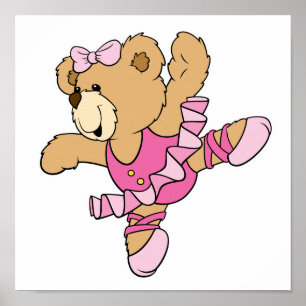 Cute Ballerina Bear Poster