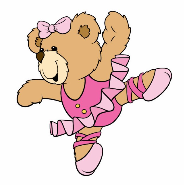 Cute Ballerina Bear Standing Photo Sculpture (Front)
