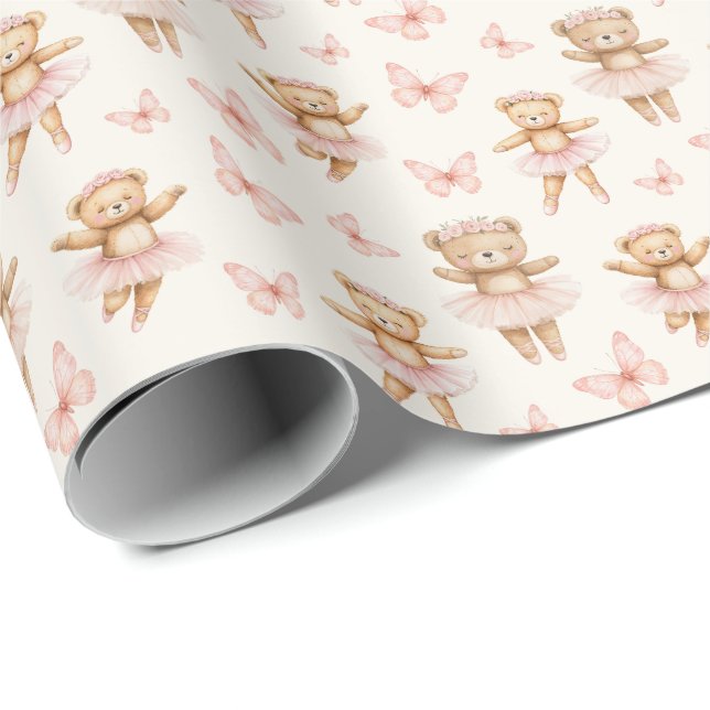 Cute ballerina bears wrapping paper (Roll Corner)
