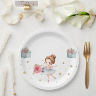 Cute Ballerina Birthday Party  Paper Plate