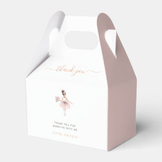 Cute Ballerina Birthday Party Pink Watercolor  Favour Box