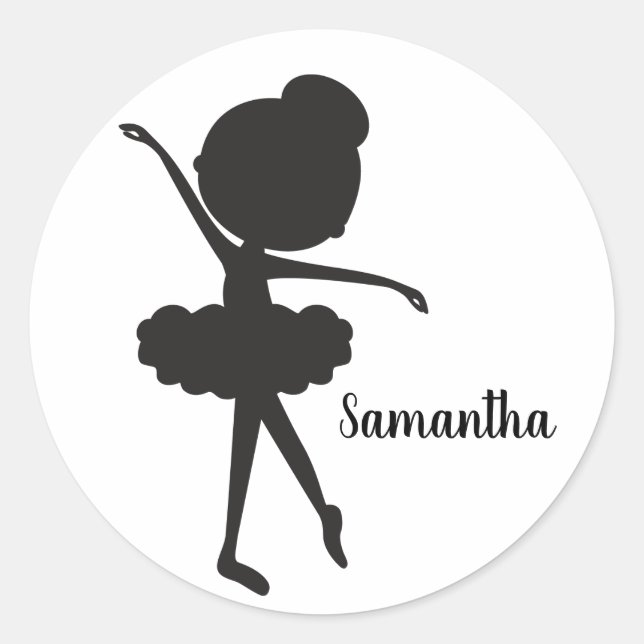 Cute Ballerina Birthday Stickers (Front)