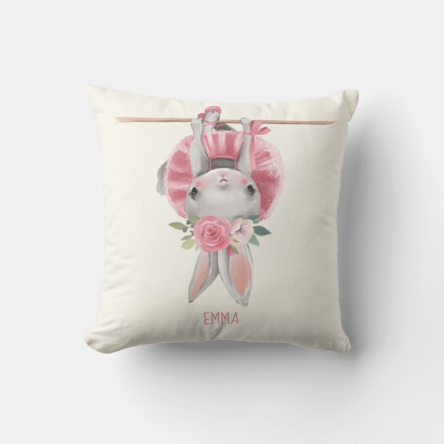 Cute Ballerina Bunny | Personalised Cushion (Front)