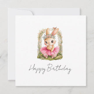 Cute Ballerina Bunny Personalised Girl Birthday Gr
