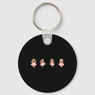 Cute Ballerina Capybara Dancing Ballet Dance Key Ring