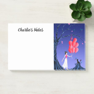 Cute Ballerina & Cat Night Sky  Post-it Notes