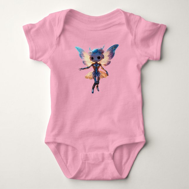 Cute Ballerina Dancing Robot Pixie Baby Bodysuit (Front)