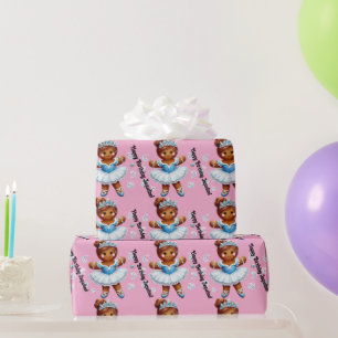 cute ballerina gingerbread girl  wrapping paper