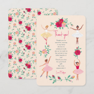 Cute Ballerina Girl Birthday Party Invitation