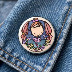 Cute Ballerina Girl Kawaii Ballet Dancer Whimsical 6 Cm Round Badge