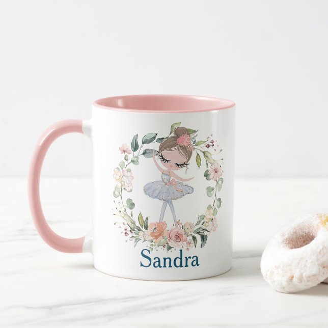 Cute Ballerina Girl Mug (With Donut)