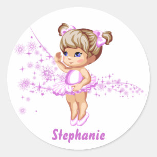 Cute Ballerina Girl Personalised Stickers