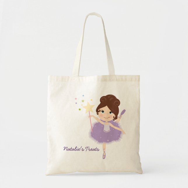 Cute Ballerina Halloween Treat | Name Tote Bag (Front)