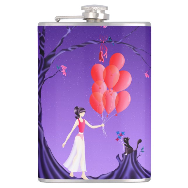 Cute Ballerina Heist Hip Flask  (Front)