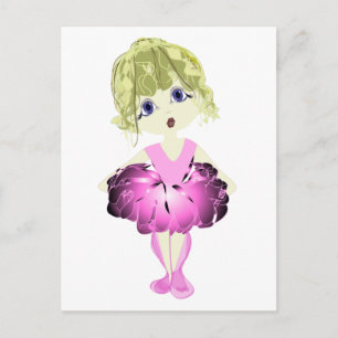 Cute Ballerina in pink tutu Postcard