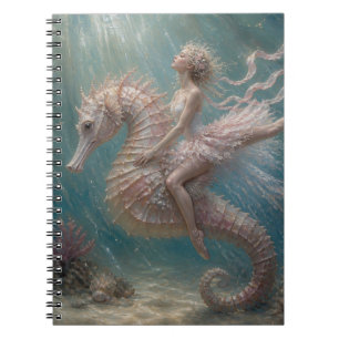 Cute Ballerina on Her Pink Seahorse Notebook
