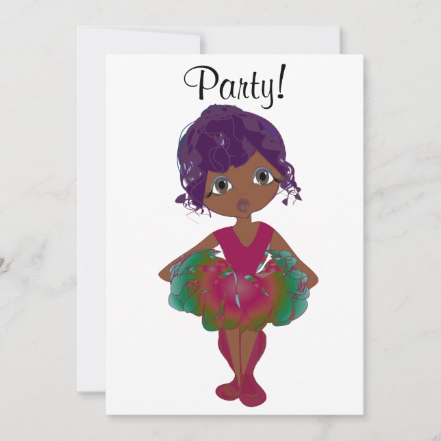 Cute Ballerina Party Invitation (Front)