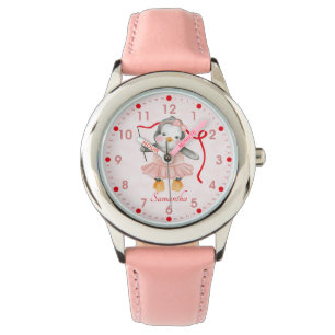 Cute Ballerina Penguin Pink Personalised Watch