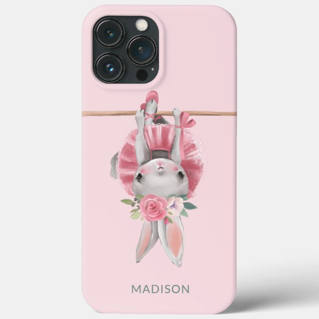 Cute Ballerina Pink Ballet Bunny Personalised Case-Mate iPhone Case (Back)