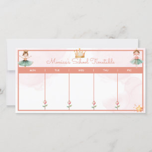Cute ballerina school timetable