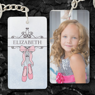 Cute ballerina shoes personalised name trendy  key ring