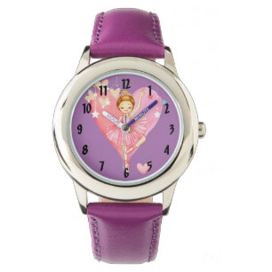 Cute Ballerina Stars and Hearts Wrist Watch