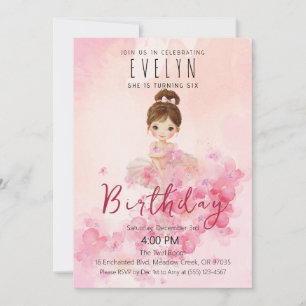 Cute Ballerina TuTu Birthday Invitation