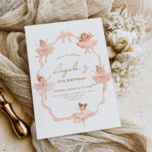 Cute Ballerinas Birthday Invitation