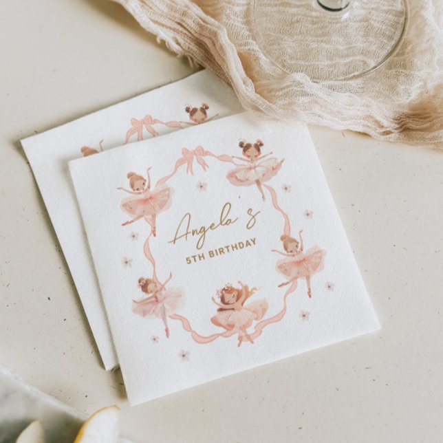 Cute Ballerinas Birthday Invitation Napkin (Creator Uploaded)