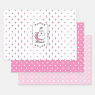 Cute Ballet Ballerina Princess Poodle Dog (white) Wrapping Paper Sheet