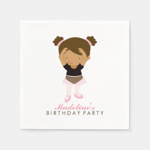 Cute Ballet Dancer Girl's Birthday Party Napkin