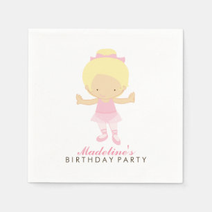 Cute Ballet Dancer Girl's Birthday Party Napkin