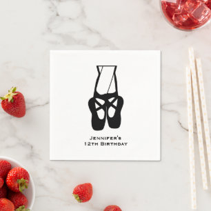 Cute Ballet Dancer Legs & Slippers Birthday Napkin