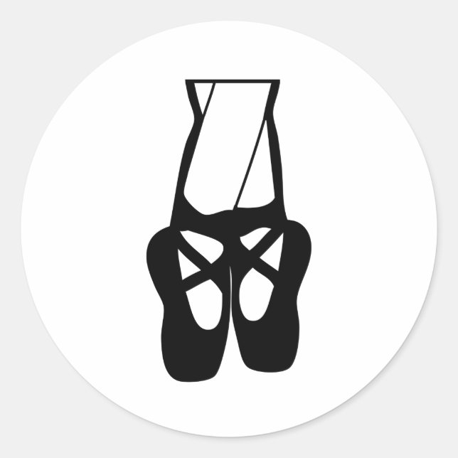 Cute Ballet Dancer Legs & Slippers Classic Round Sticker (Front)