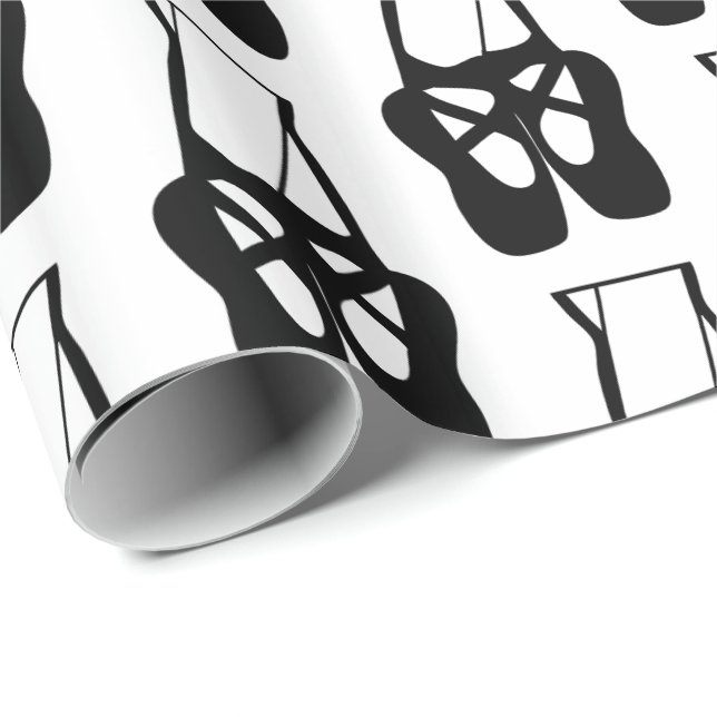 Cute Ballet Dancer Legs & Slippers Pattern Wrapping Paper (Roll Corner)