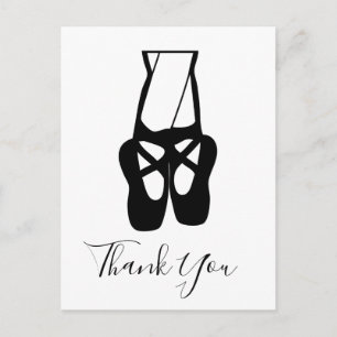 Cute Ballet Dancer Legs & Slippers Thank You Postcard