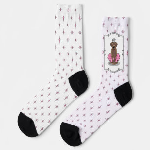 Cute Ballet Princess Chocolate Labrador Retriever Socks