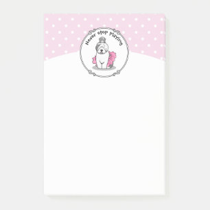 Cute Ballet Princess Old English Sheepdog Grey 1 Post-it Notes