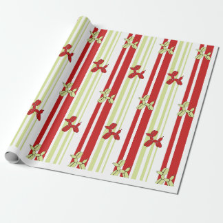 Cute Balloon Dog Pattern Red Green Stripe Party Wrapping Paper