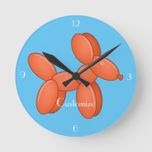 Cute Balloon Dog  Thunder_Cove Round Clock (Front)