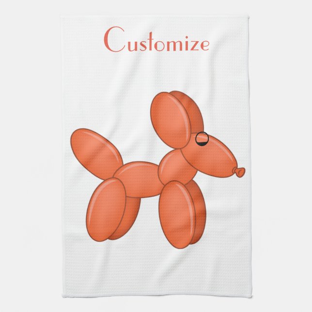 Cute Balloon Dog  Thunder_Cove Tea Towel (Vertical)