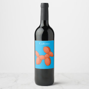 Cute Balloon Dog  Thunder_Cove  Wine Label