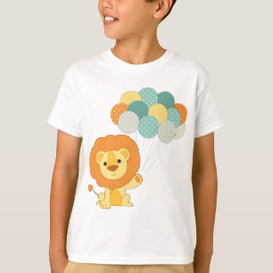 Cute Balloon Lion Design in Kids T-Shirt