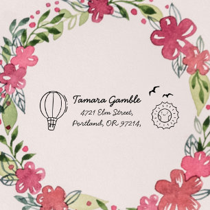 Cute Balloon Return Address for Kids Self-inking Stamp